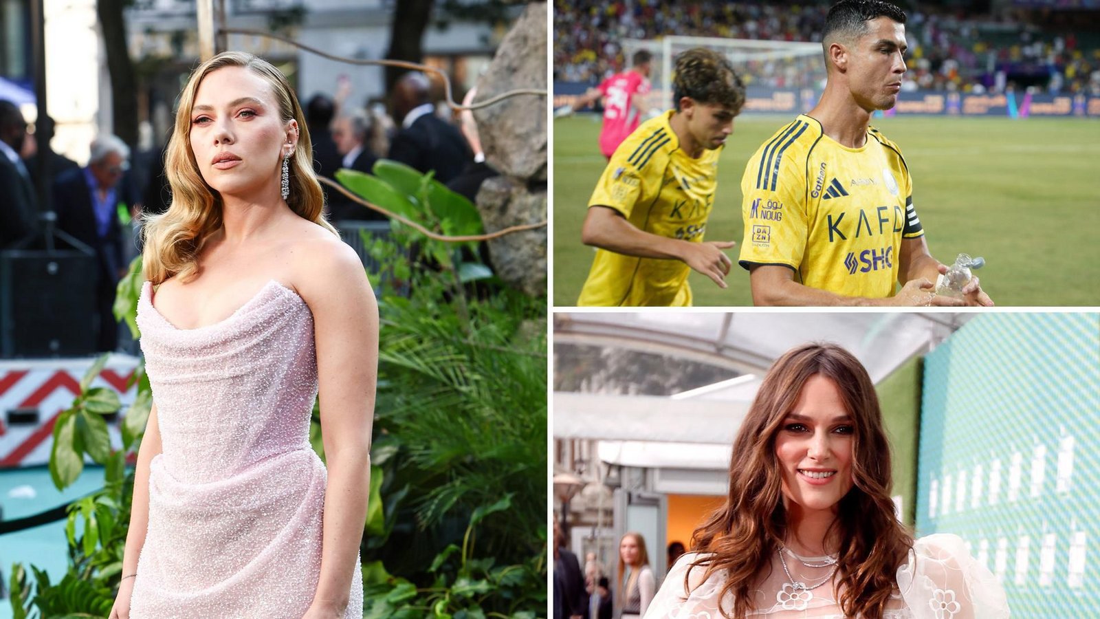 Schauspielerinnen Scarlett Johannson (links) und Keira Knightley sowie Fußballer Cristiano Ronaldo sind kürzlich 40 geworden.Foto: dpa Schauspielerinnen Scarlett Johannson (links) und Keira Knightley sowie Fußballer Cristiano Ronaldo sind kürzlich 40 geworden.Foto: dpa