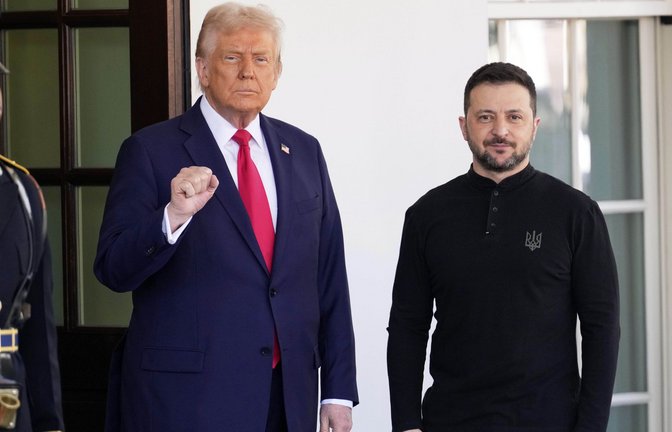 Selenskyj und Trump vor ihrem Eklat im Februar.<span class='image-autor'>Foto: Ben Curtis/AP/dpa</span>