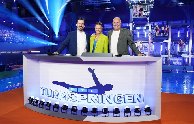 (v.l.) Jan Köppen, Laura Wontorra und Frank Buschmann<span class='image-autor'>Foto: RTL / Willi Weber</span>