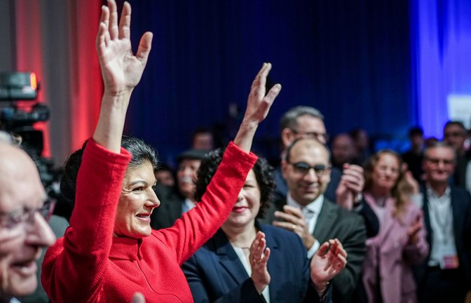 Sahra Wagenknecht beim Parteitag des Bündnis Sahra Wagenknecht (BSW) in Berlin.<span class='image-autor'>Foto: dpa/Kay Nietfeld</span>