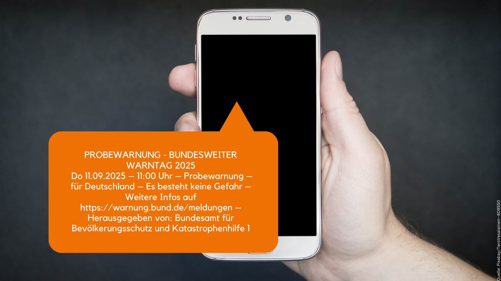 Nicht alle Handys haben die Warnung empfangen.Foto: Bundesamt für Bevölkerungsschutz und Katastrophenhilfe Nicht alle Handys haben die Warnung empfangen.Foto: Bundesamt für Bevölkerungsschutz und Katastrophenhilfe