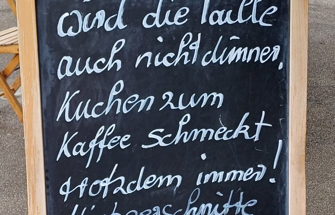 Wie wahr! Gesehen beim Naturata Bio-Markt in Vaihingen.  <span class='image-autor'>Foto: Rücker</span>