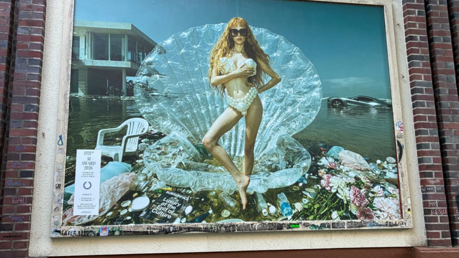 KI-Kunst von Sven Baruchas: Diese Fotoarbeit hängt an der Mauer der Brauerei Dinkelacker in der Tübinger Straße. Sie gewann den ersten „Synthetic Styles AI Award“.stzn/ak