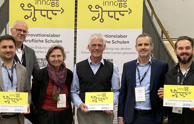 Vertreter der drei Schulen aus dem Landkreis Ludwigsburg, die in Mannheim dabei sind. <span class='image-autor'>Foto: p</span>