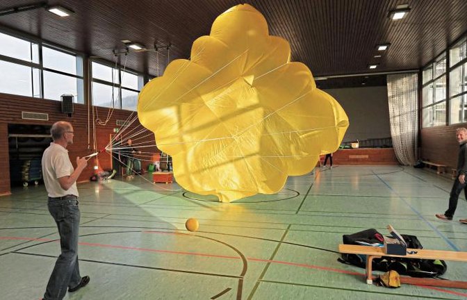 Der Umgang mit dem Rettungsschirm will geübt sein.  Foto: p