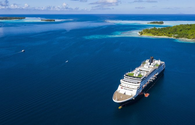 Die „Vasco da Gama“ von Nicko Cruises im Südpazifik.<span class='image-autor'>Foto: © Holger Leue / www.leue-photo.com</span>