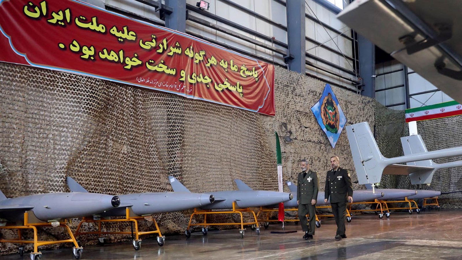 Der Iran präsentiert seine Drohnenflotte.Foto: dpa Der Iran präsentiert seine Drohnenflotte.Foto: dpa