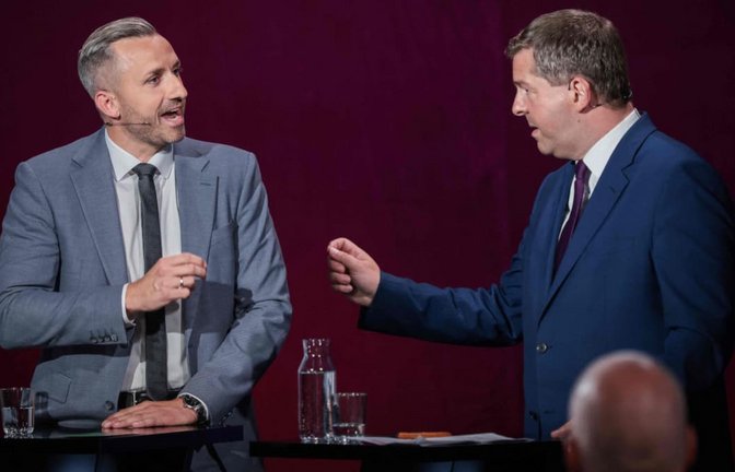 Ob Ulrich Siegmund (AfD, links) oder der CDU-Amtsinhaber Sven Schulze künftig Sachsen-Anhalt als Ministerpräsident regiert, ist auch bundesweit von Bedeutung.<span class='image-autor'>Ronny Hartmann/afp</span>