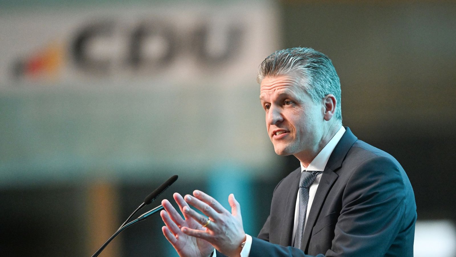 Thorsten Frei bei der Landesvertreterversammlung der CDU in Stuttgart.Foto: dpa/Bernd Weißbrod Thorsten Frei bei der Landesvertreterversammlung der CDU in Stuttgart.Foto: dpa/Bernd Weißbrod