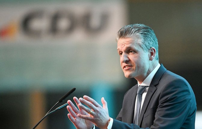 Thorsten Frei bei der Landesvertreterversammlung der CDU in Stuttgart.<span class='image-autor'>Foto: dpa/Bernd Weißbrod</span>