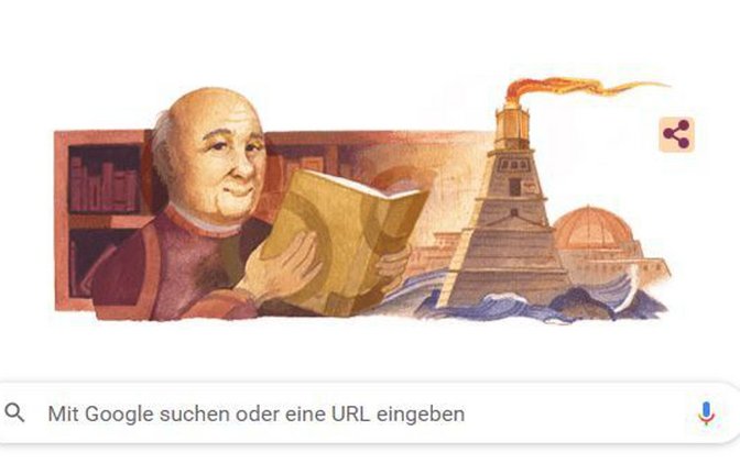 Statt der typischen Google-Suche taucht bei der Suchmaschine aktuell eine Zeichnung des Historikers   Mostafa El-Abbadi auf.<span class='image-autor'>Foto: Screenshot/Google</span>