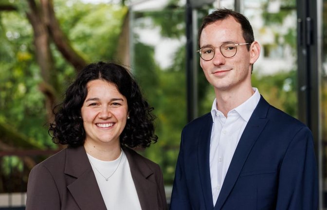Clara Wellhäußer und Jan-Lukas Schmitt führen künftig die Grünen im Südwesten.<span class='image-autor'>Philipp von Ditfurth/dpa</span>