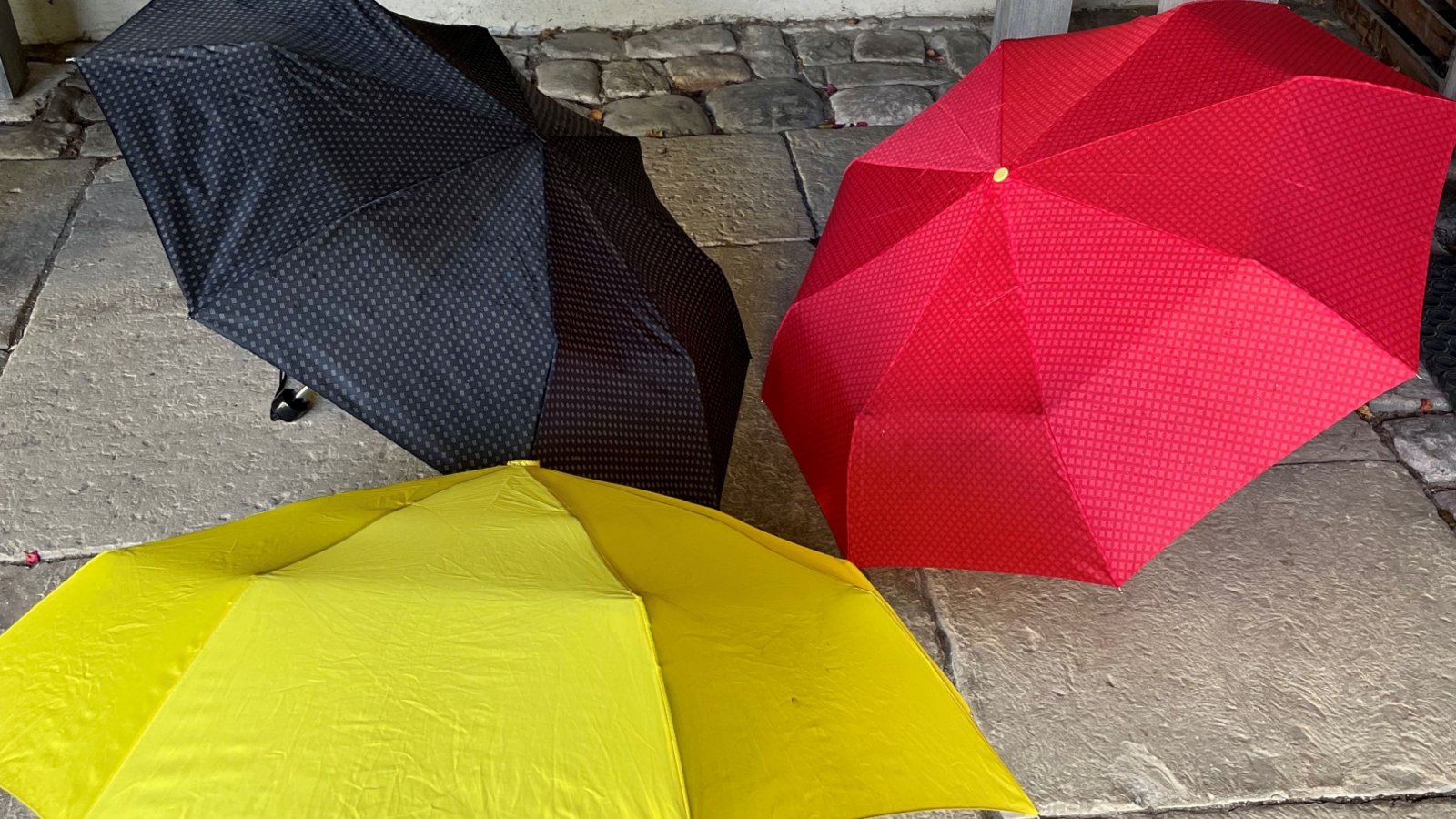 Regenwetter-Zufallsbild in Schwarz-Rot-Gold von Andrea Majer aus dem Stadtarchiv.