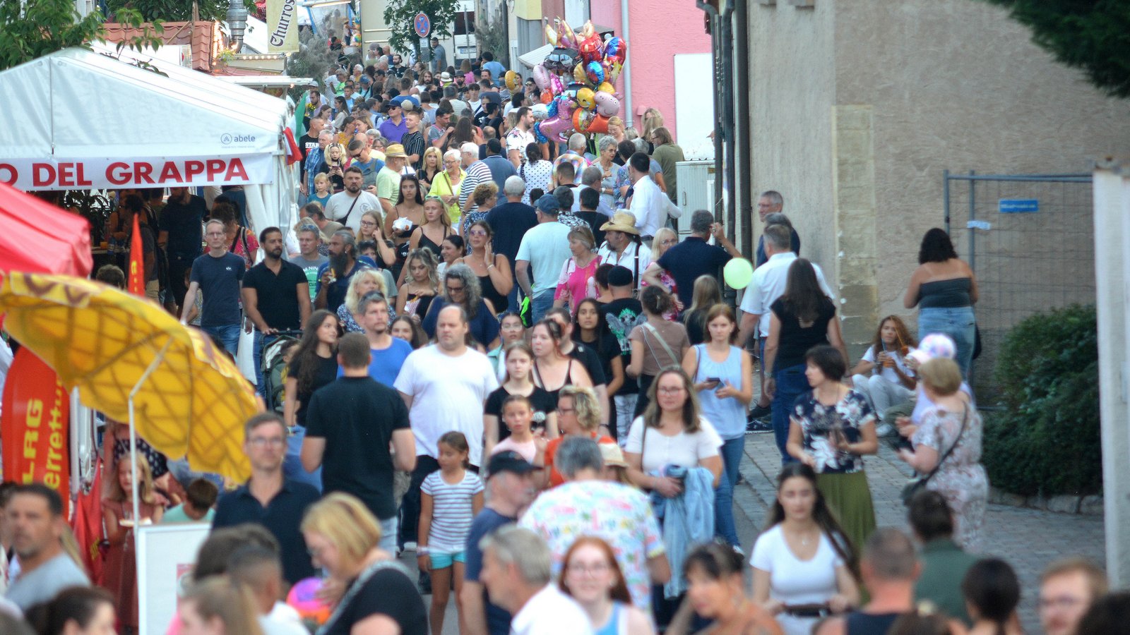 Dichtes Gedränge in der Waldenserstraße beim Mühlacker Straßenfest. Fotos: Stahlfeld Dichtes Gedränge in der Waldenserstraße beim Mühlacker Straßenfest. Fotos: Stahlfeld