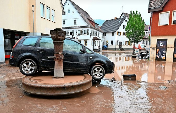Die Grüne Jugend nimmt auch die Folgen des Klimawandels – wie hier das Hochwasser in Rudersberg – in den Blick, aber nicht nur.<span class='image-autor'>Foto: dpa/Bernd Weißbrod</span>
