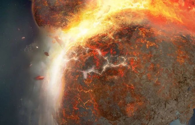 Kurz nach der Entstehung des Sonnensystems vor 4,46 Milliarden Jahren kam es zu dem wohl folgenreichsten Ereignis in der Geschichte unseres Planeten: Der marsgroße Himmelskörper Theia stieß mit der Ur-Erde zusammen. Aus den ins All geschleuderten Trümmern – einem Gemisch aus Materie von Theia und der Ur-Erde – entstand unser Mond.<span class='image-autor'>Imago/Coverimages</span>