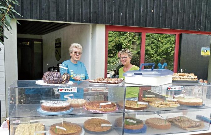 Bei der Hocketse der S-VKZ-Tour wurden am Samstag auch die Liebhaber von Kaffee, Kuchen und Eis nicht enttäuscht. 30 Kuchen sind von den Frauen des SV Riet und der Feuerwehr für die Tour gebacken worden und der Erlös eines Eisverkaufs kommt der Gruppe Kinderturnen zugute.  Foto: p