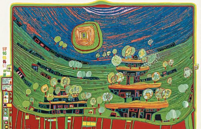 100 Werke von Hundertwasser sind im Schloss Ludwigsburg zu sehen. Foto: SSG