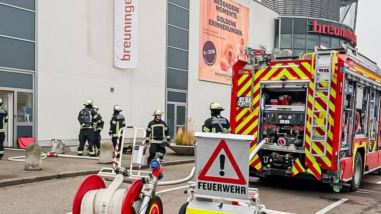 Feuerwehreinsatz im Ludwigsburger Breuningerland. Foto: KS-Images Feuerwehreinsatz im Ludwigsburger Breuningerland. Foto: KS-Images