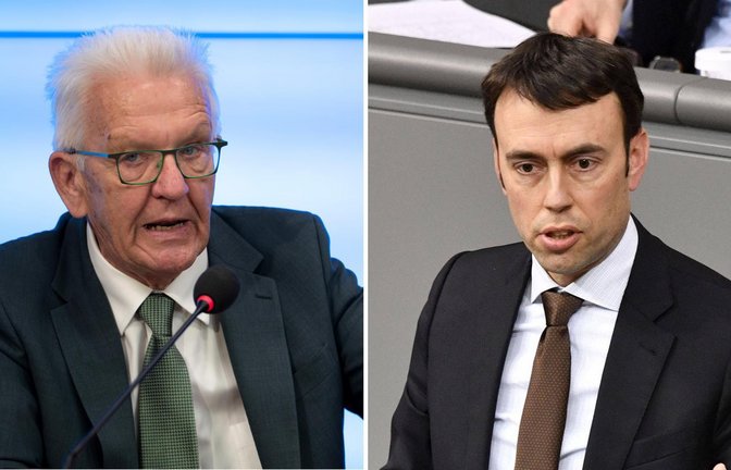 Ministerpräsident Winfried Kretschmann (Grüne) und sein früherer Vize, der Parlamentarische Staatssekretär im Verteidigungsministerium Nils Schmid (SPD), plädieren für Vernetzung im Verteidigungsbereich.<span class='image-autor'>Foto: dpa/Markus Lenhardt, imago/Frederic Kern</span>