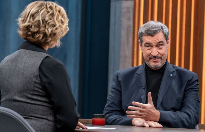 Bayerns Ministerpräsident Markus Söder bei Caren Miosga.<span class='image-autor'>Foto: NDR/Thomas Ernst</span>
