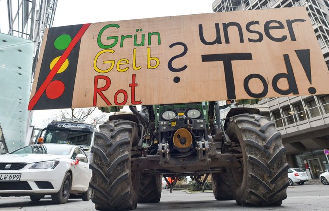 Die Bauern haben auch in der Stuttgarter Innenstadt demonstriert.<span class='image-autor'>Foto: LICHTGUT/Max Kovalenko</span>