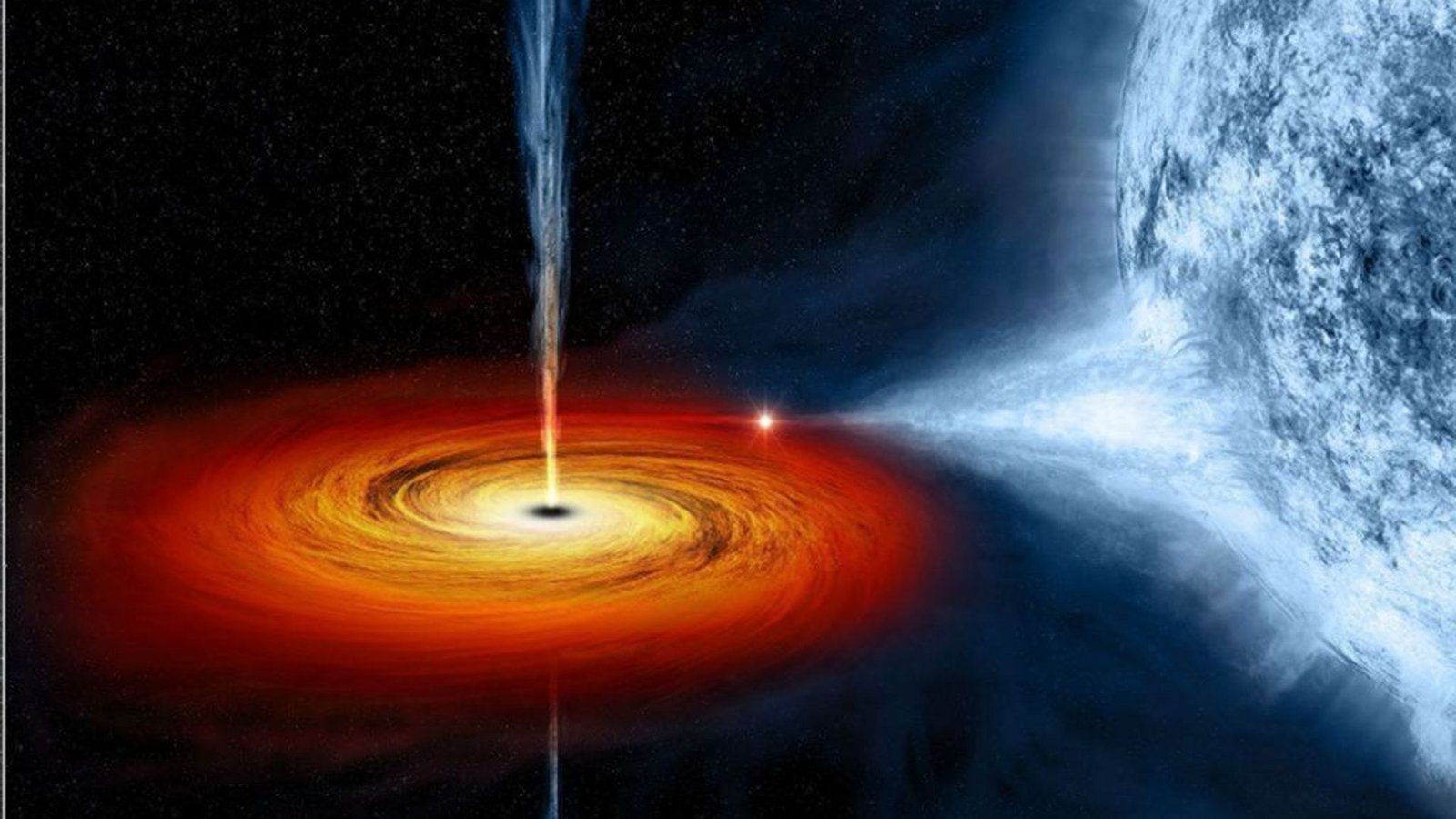 Auf dieser Darstellung der US-Raumfahrtbehörde Nasa sieht man ein rotierendes Schwarzes Loch, das einen Planeten verschlingt.Foto: Nasa/CXC/M. Weiss
