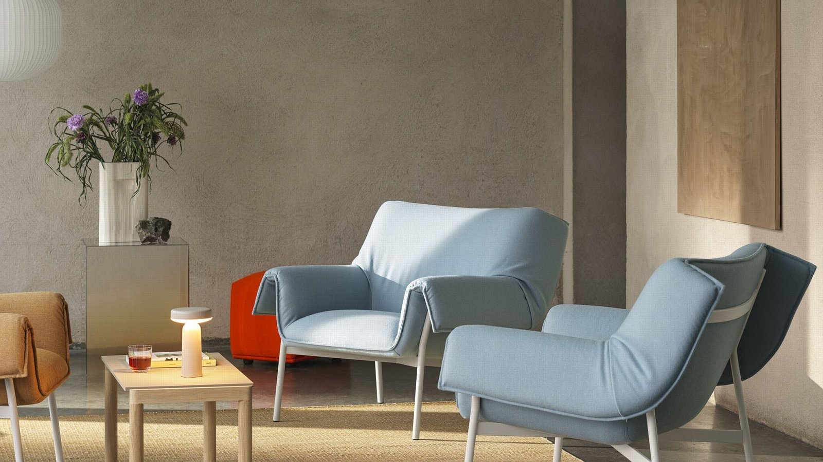 Weiche Materialien und sanfte Farben vermitteln Ruhe und schaffen Behaglichkeit. Hier ein Wohnbeispiel von Muuto aus Dänemark.Foto: Hersteller / Muuto Weiche Materialien und sanfte Farben vermitteln Ruhe und schaffen Behaglichkeit. Hier ein Wohnbeispiel von Muuto aus Dänemark.Foto: Hersteller / Muuto