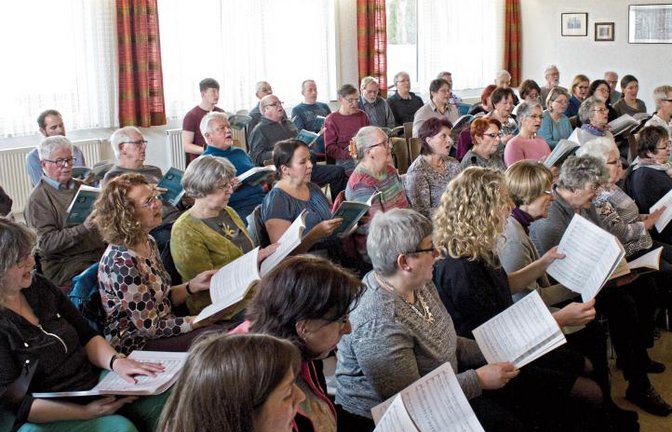 Intensiv wird der Chorsatz geprobt.  Foto: Friedrich