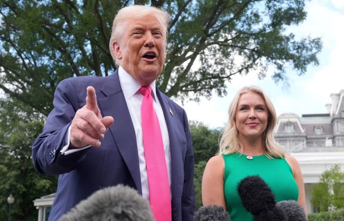 Karoline Leavitt hatte Ende August ihren letzten Arbeitstag als Pressesprecherin Trumps. (Archivbild)<span class='image-autor'>Manuel Balce Ceneta/AP/dpa</span>