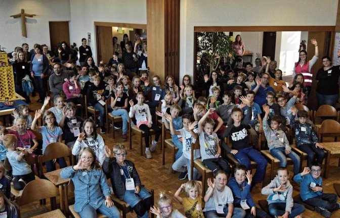 90 Teilnehmer bei den Kinderbibeltagen in Nussdorf. Foto: p