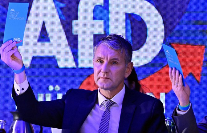 Björn Höcke tritt im Herbst bei den Landtagswahlen in Thüringen an. Der Landesverband gilt als gesichert rechtsextrem.<span class='image-autor'>Foto: dpa/Martin Schutt</span>