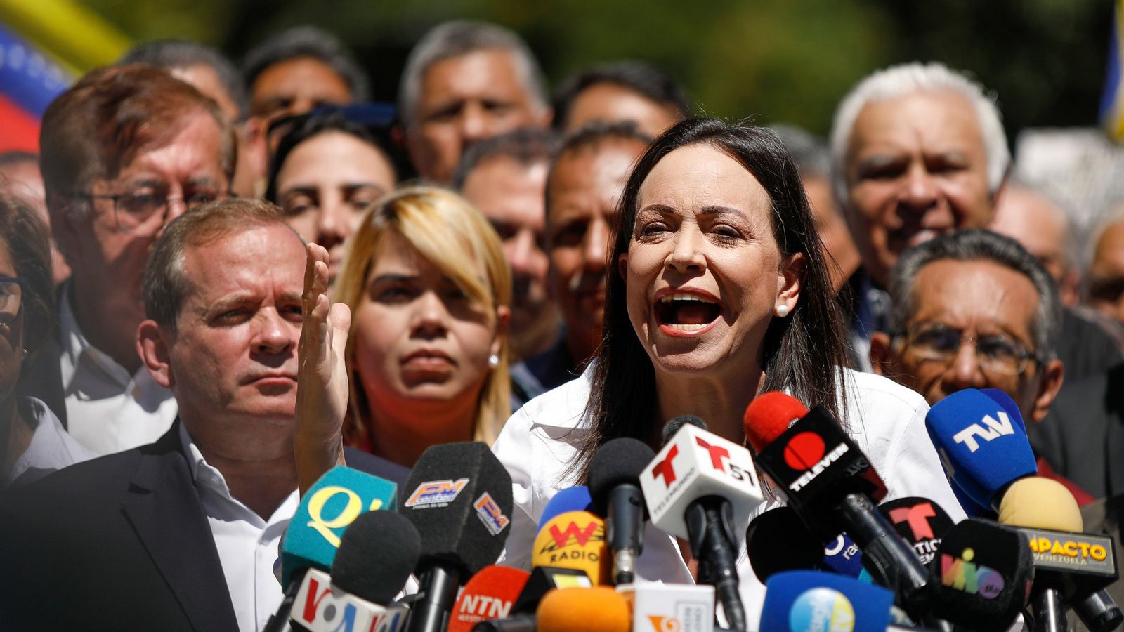 Maria Corina Machado kann selbst nicht bei der Wahl antreten.Foto: dpa/Pedro Rances Mattey Maria Corina Machado kann selbst nicht bei der Wahl antreten.Foto: dpa/Pedro Rances Mattey