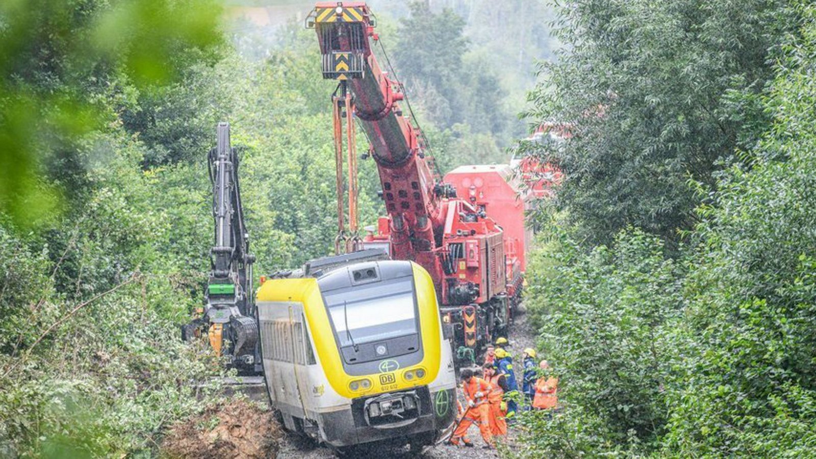 Mit einem Kran wurde an der Unfallstelle bei Riedlingen gearbeitet, an der am 28. Juli ein Regionalzug entgleist war.Foto: Jason Tschepljakow/dpa Mit einem Kran wurde an der Unfallstelle bei Riedlingen gearbeitet, an der am 28. Juli ein Regionalzug entgleist war.Foto: Jason Tschepljakow/dpa