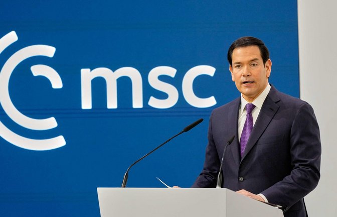 Marco Rubio spricht bei der Münchner Sicherheitskonferenz.<span class='image-autor'>Foto: AFP</span>