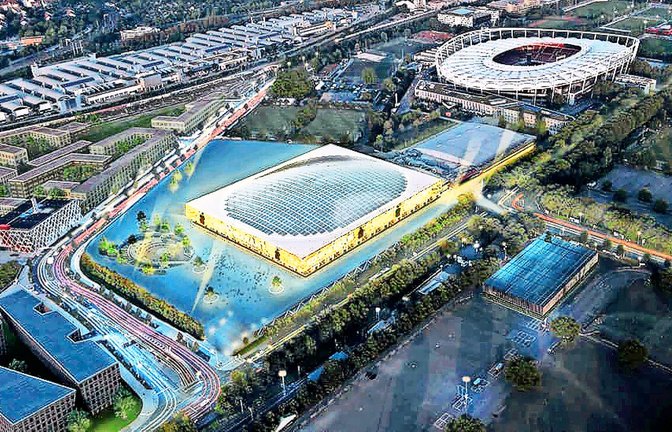Die Schleyerhalle neben dem Stadion könnte einen Nachfolgebau bekommen.<span class='image-autor'>Foto: OSA/ASP</span>
