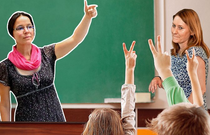 Lieber zwei statt einer Lehrerin?<span class='image-autor'>Foto: Adobe Stock/johoo, dpa/Patrick Pleul (2)    Montage:    
/Kaszlikowski</span>