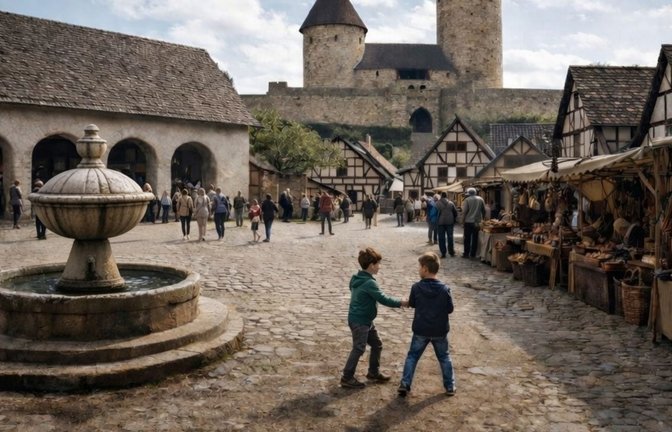 Mögliche Gestaltung des Marktplatzes. Visualisierung: Epic Realms Ventures GmbH/Archiv