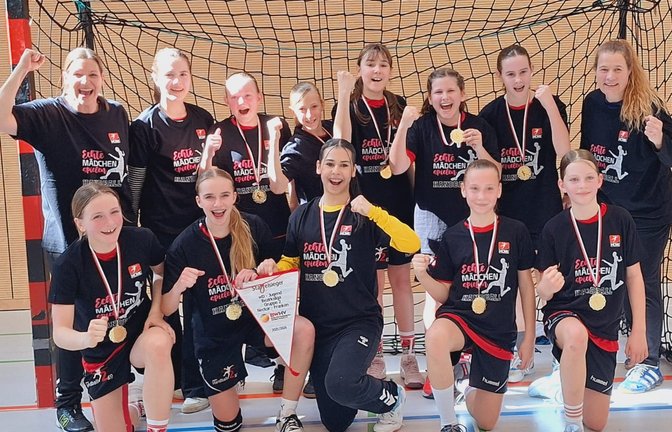 Stolz präsentieren die Meisterinnen ihre Medaillen und den Wimpel. <span class='image-autor'>Foto: privat</span>