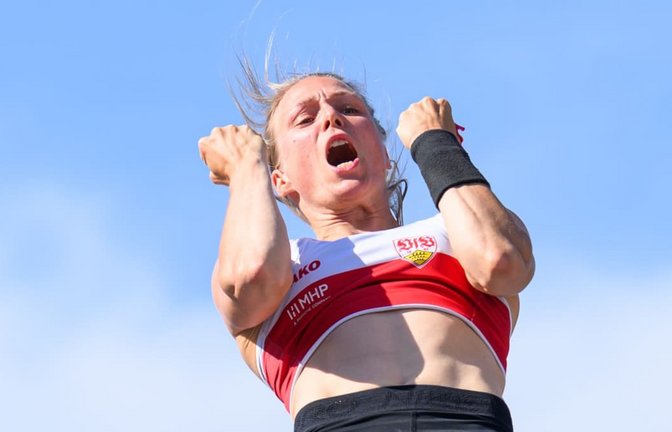 Die Stabhochspringerin Anjuli Knäsche vom VfB Stuttgart hat sich zum vierten Mal den DM-Titel geholt.<span class='image-autor'>Robert Michael/dpa</span>