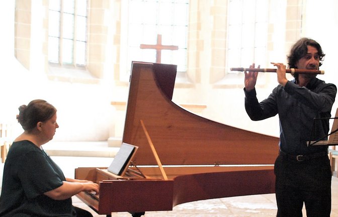 Wahre Meister an ihren Instrumenten sind Cembalistin Wiebke Weidanz und Flötist Leonard Schelb.  <span class='image-autor'>Foto: Filitz</span>