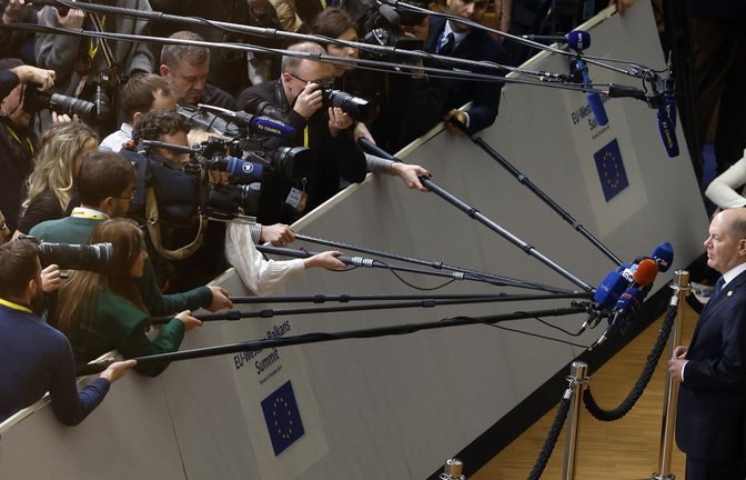 Beim Westbalkan-Gipfel in Brüssel redete Bundeskanzler Scholz wenig über den Westbalkan und sehr viel über die Ukraine.<span class='image-autor'>Foto: dpa/Geert Vanden Wijngaert</span>