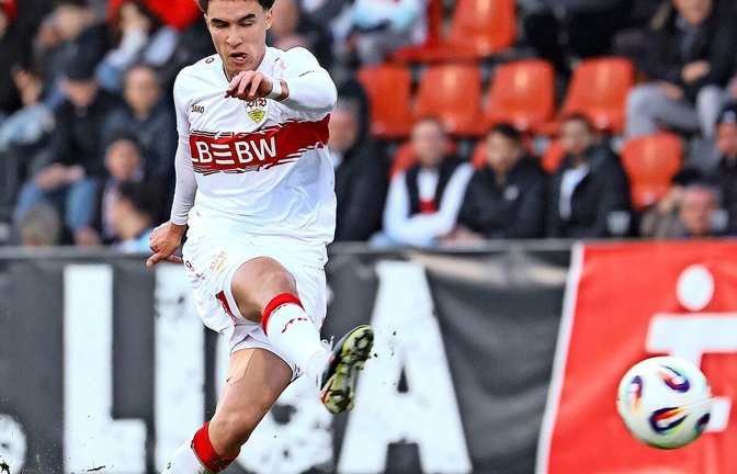 Noah Darvich war der beste Torschütze des VfB Stuttgart II in der Saison der Dritten Liga.<span class='image-autor'>Foto: Baumann</span>