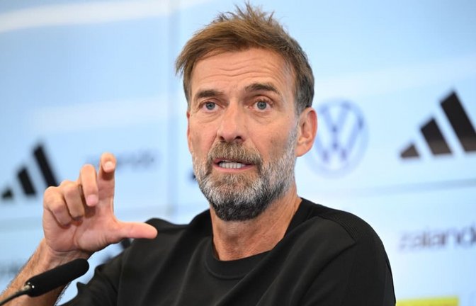 Von Beginn an im Angriffsmodus: Jürgen Klopp bei seiner Vorstellung als Bundestrainer<span class='image-autor'>Florian Wiegand/dpa</span>