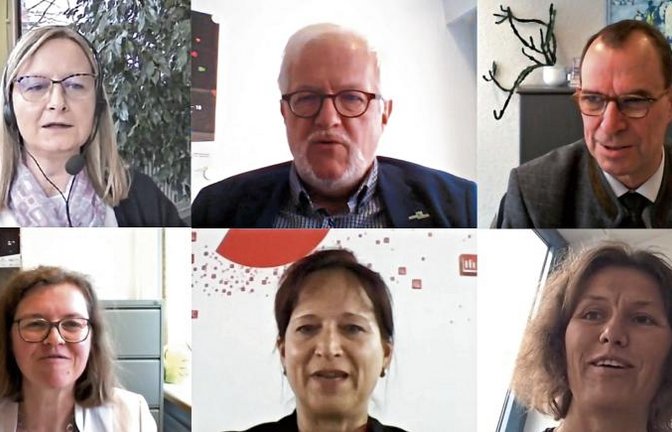 Zum ersten Mal wird die Aus- und Weiterbildungsbörse Mühlacker online stattfinden, eine spannende Erfahrung auch für Gabriele Hildwein, Matthias Baumann, Frank Schneider (oben, von links), Anette Popp, Annette Hanfstein und Susanne Schray (unten, von links) Foto: Friedrich