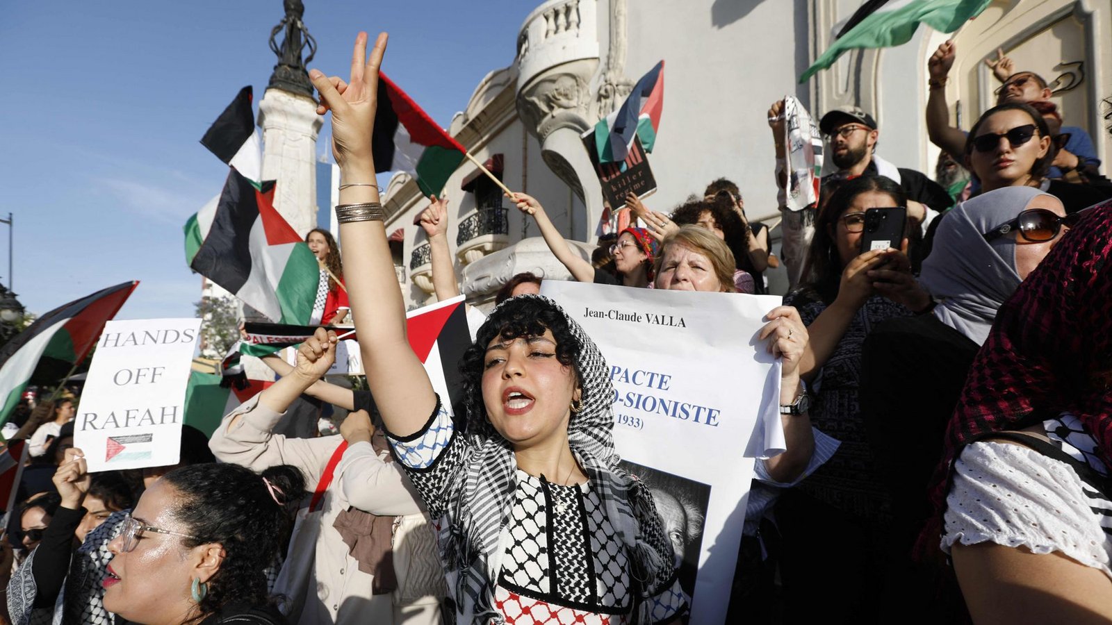 Viele arabische Regierungen sind auf Distanz zur Hamas, viele Araber nicht: Pro-Hamas-Demonstration am 27. Mai 2024 in Tunis.Foto: AFP/Mohamed Khalil Viele arabische Regierungen sind auf Distanz zur Hamas, viele Araber nicht: Pro-Hamas-Demonstration am 27. Mai 2024 in Tunis.Foto: AFP/Mohamed Khalil