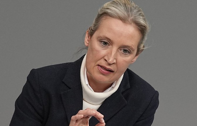 Alice Weidel, Co-Vorsitzende der AfD-Bundestagsfraktion. Die AfD erhielt einem Bericht zufolge eine Millionenspende aus einer Erbschaft.<span class='image-autor'>Foto: dpa/Michael Kappeler</span>