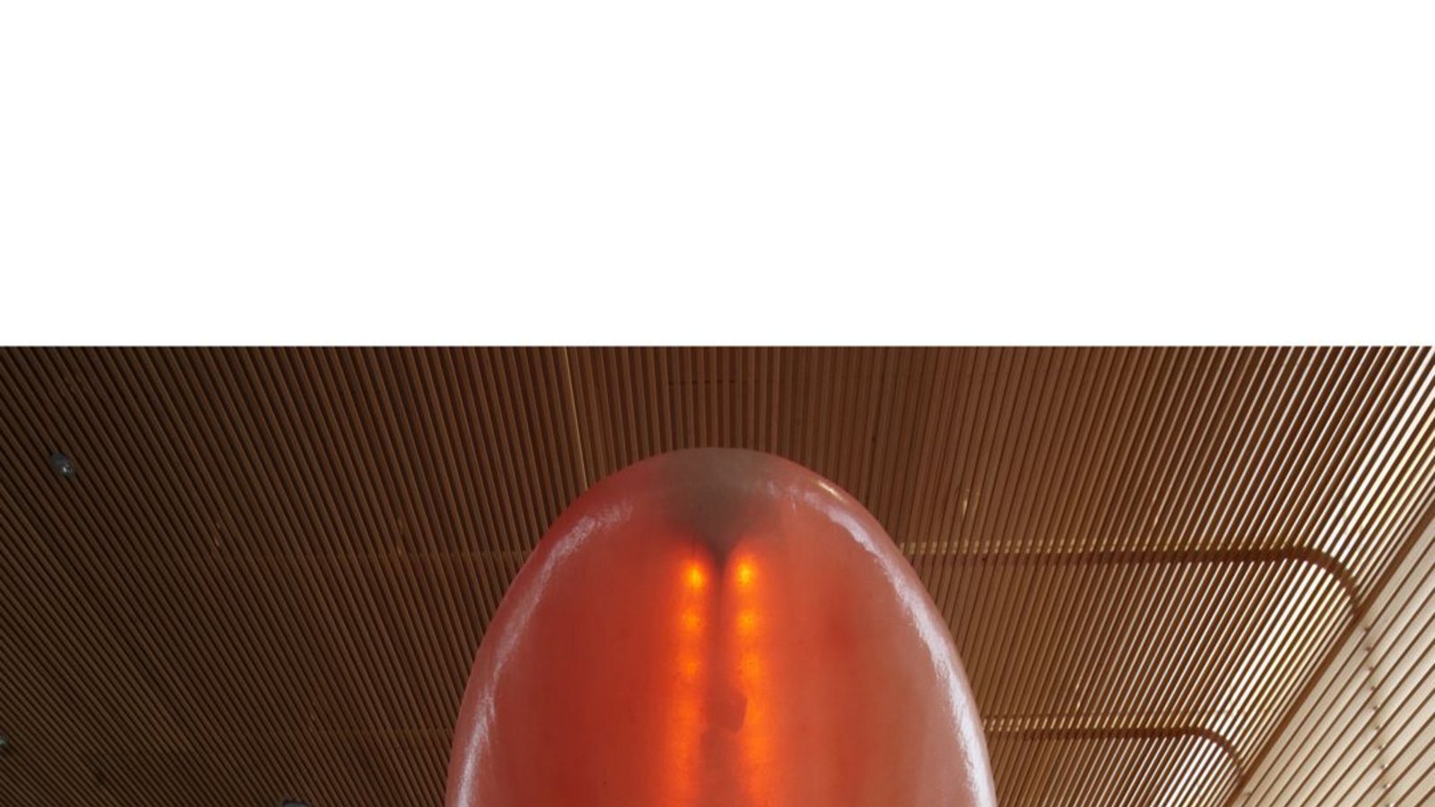Die  Vita-Sol-Therme in Bad Salzuflen, Nordrhein-Westfalen, wurde von 2008 bis 2009 saniert  – mit neuer Regendusche, die rot leuchten kann.Foto: 4a Architekten/Uwe Ditz