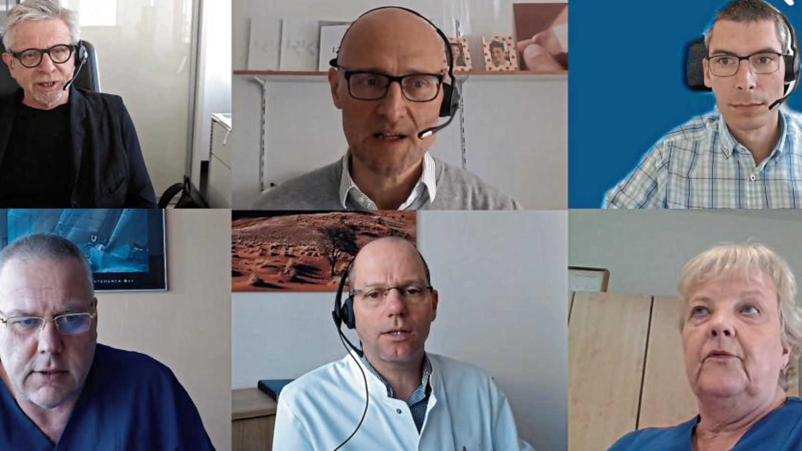 Über die aktuelle Situation an den RKH-Kliniken informierten gestern Jörg Martin, Alexander Tsongas, Stefan Weiß, Götz Geldner, Martin Schuster und Sabine Gfrörer (oben links nach unten rechts). Foto: Friedrich Über die aktuelle Situation an den RKH-Kliniken informierten gestern Jörg Martin, Alexander Tsongas, Stefan Weiß, Götz Geldner, Martin Schuster und Sabine Gfrörer (oben links nach unten rechts). Foto: Friedrich