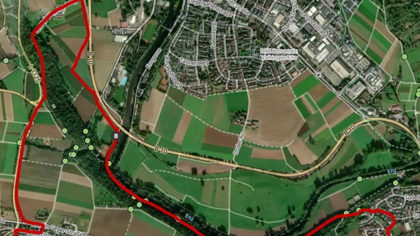 Der Rundweg hat eine Länge von rund zehn Kilometern. Zum Vergrößern bitte anklicken.